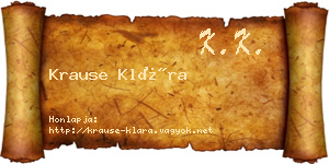 Krause Klára névjegykártya
