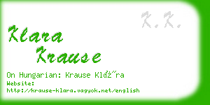 klara krause business card